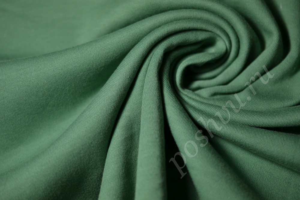 Ткань трикотаж зеленого цвета