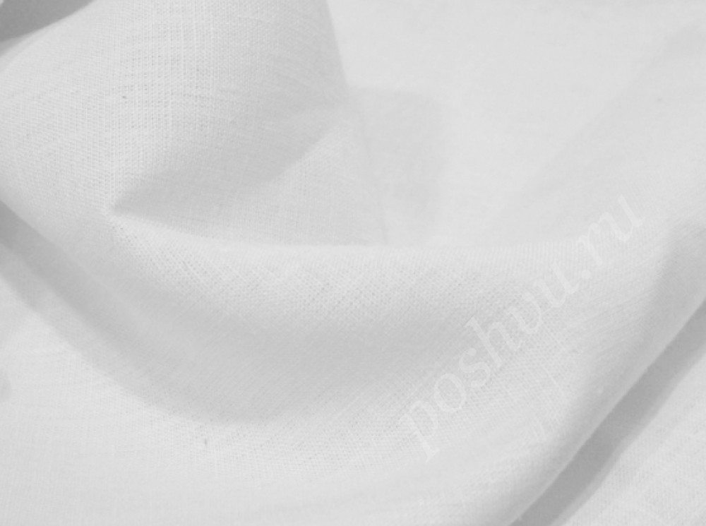 Ткань из льна и хлопка белого цвета, 220 см, 140 гр/м2