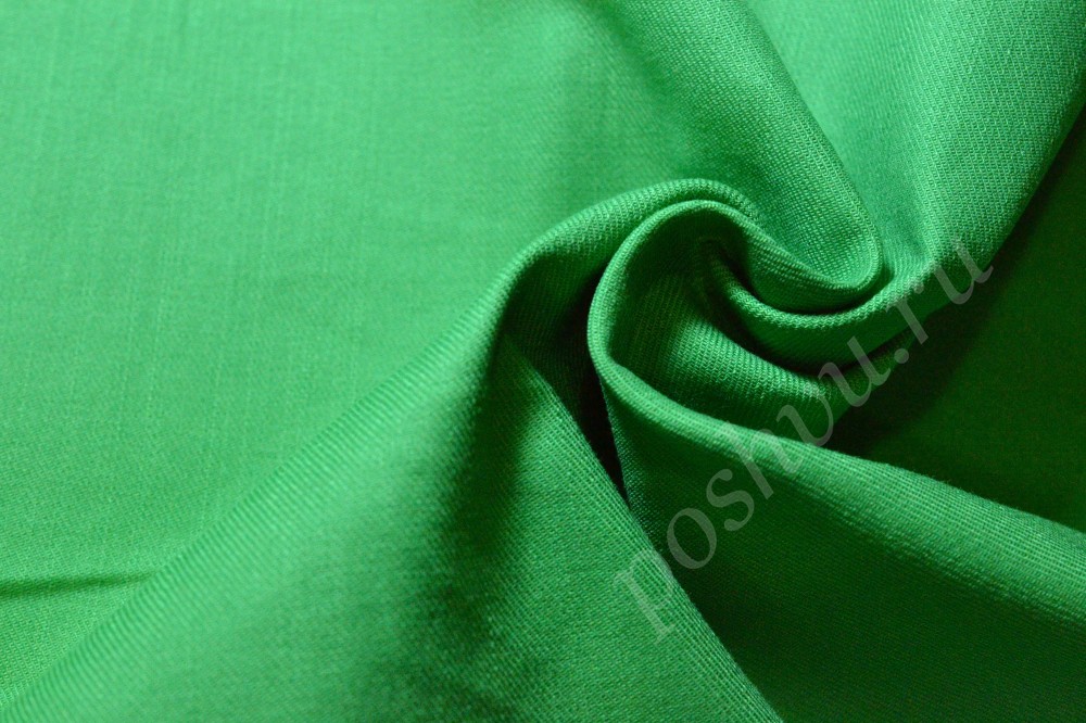 Ткань джинсовая ярко-зеленого оттенка