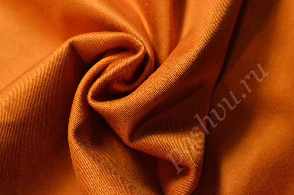 Ткань костюмная апельсинового оттенка