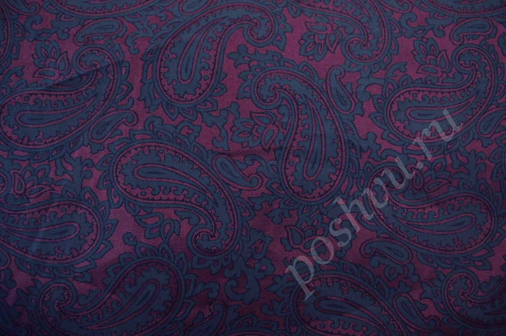 Ткань подкладочная с вискозой бордово-фиолетовая