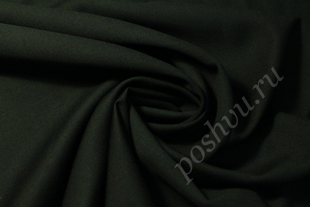 Ткань костюмная темно-зеленого оттенка LEITMOTIV