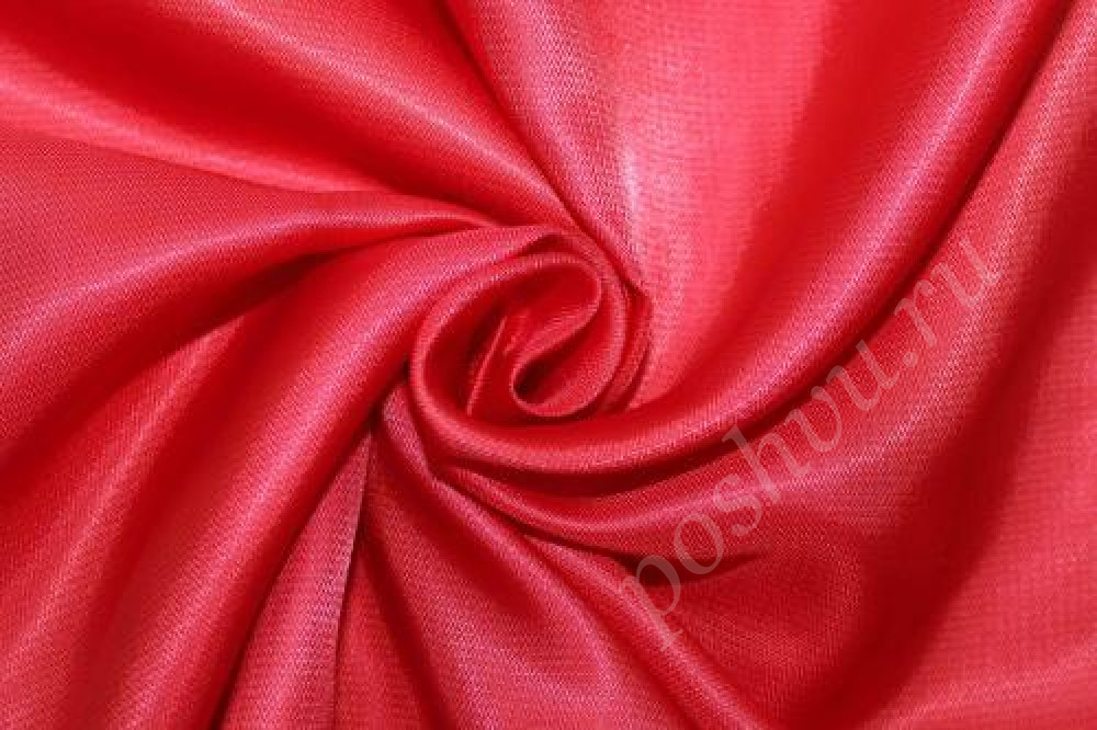Ткань подкладочная с вискозой зиг-заг, цвет красный, 95 гр/м2