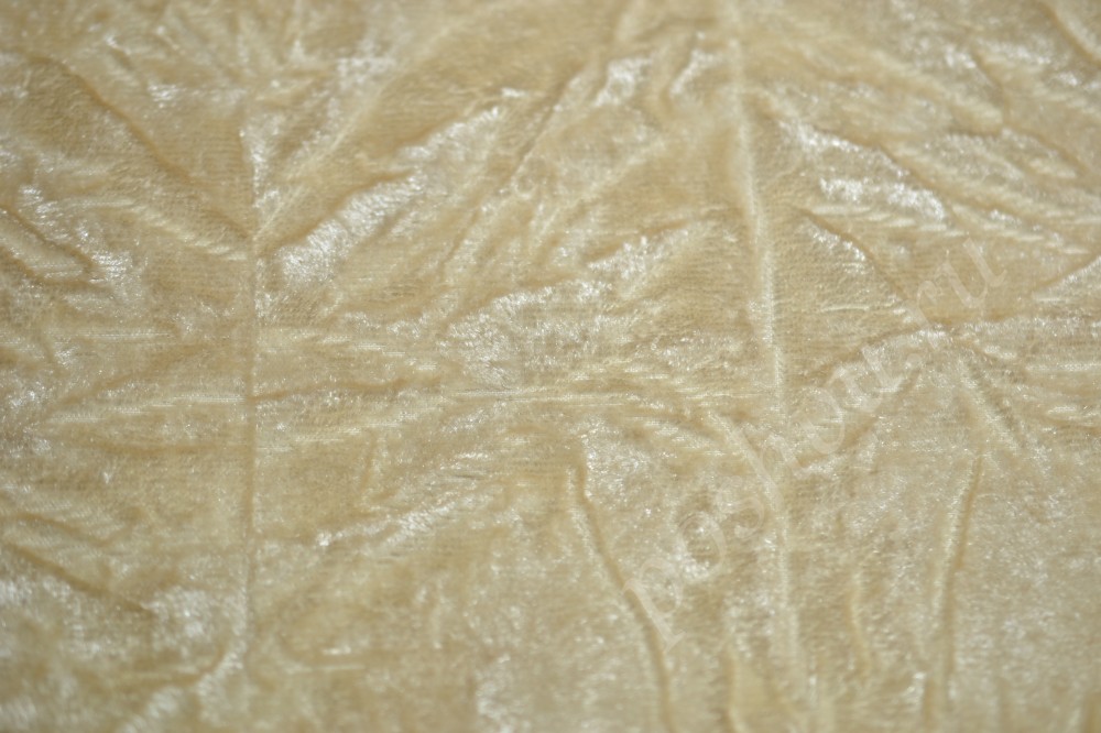 Ткань для штор вельвет кремового оттенка
