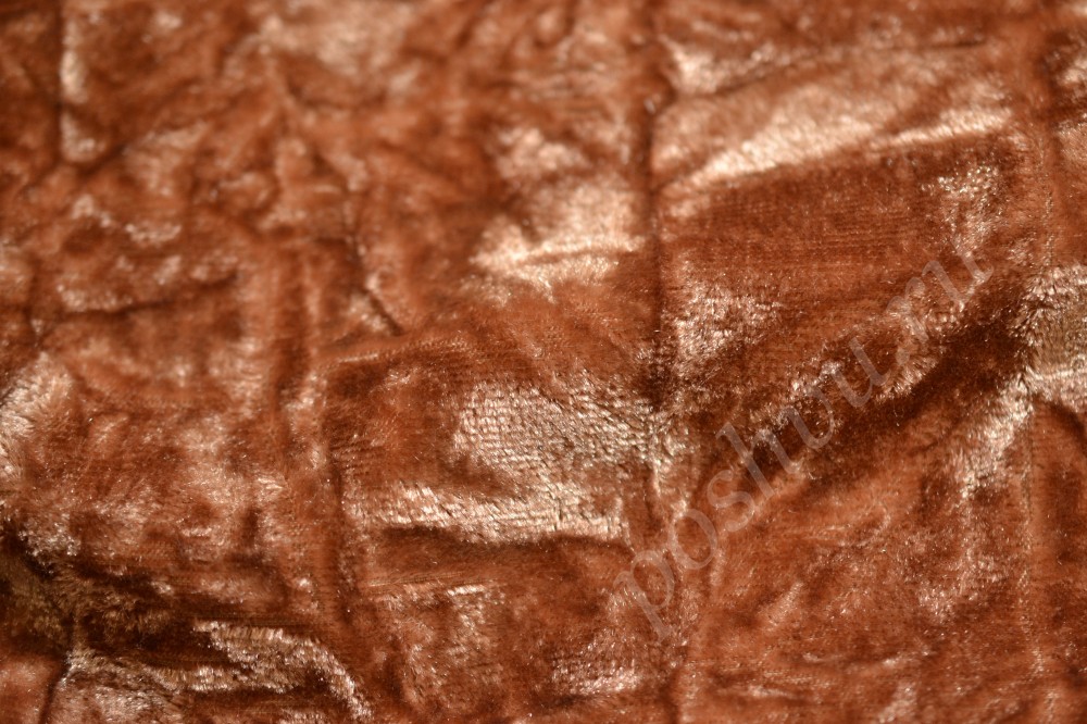 Ткань для штор вельвет коричневого оттенка