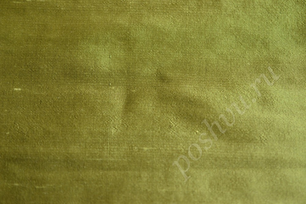 Ткань для штор шелк оливкового цвета