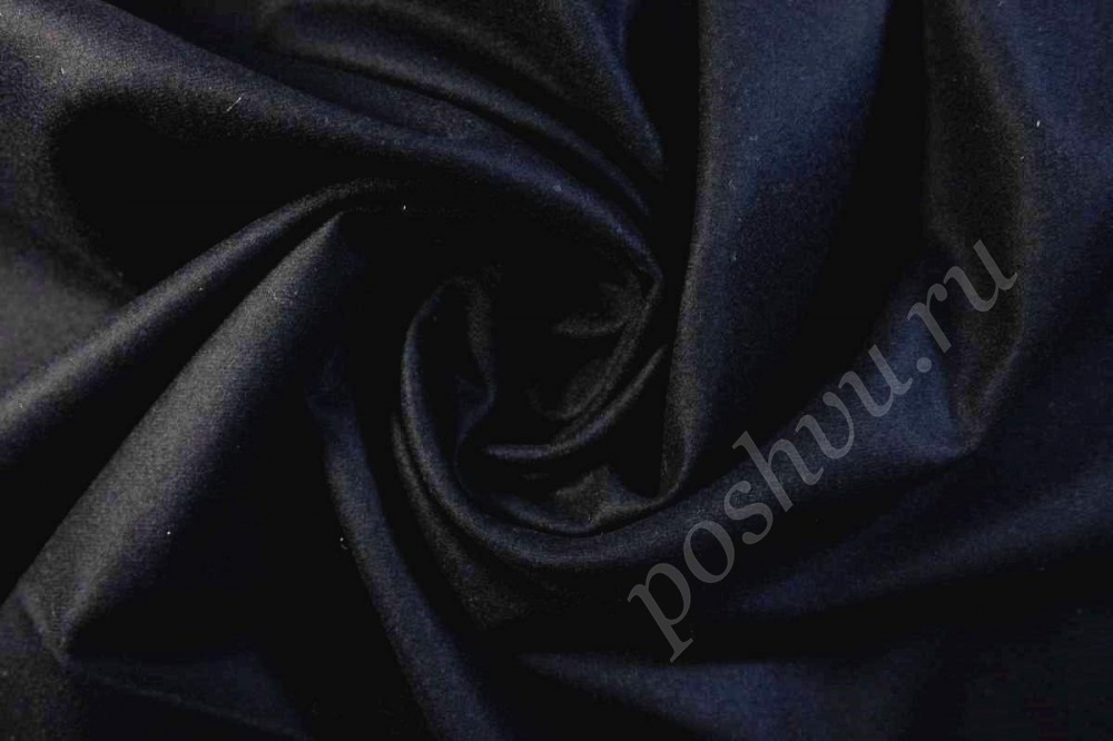 Кашемировая костюмная ткань иссиня-черного оттенка