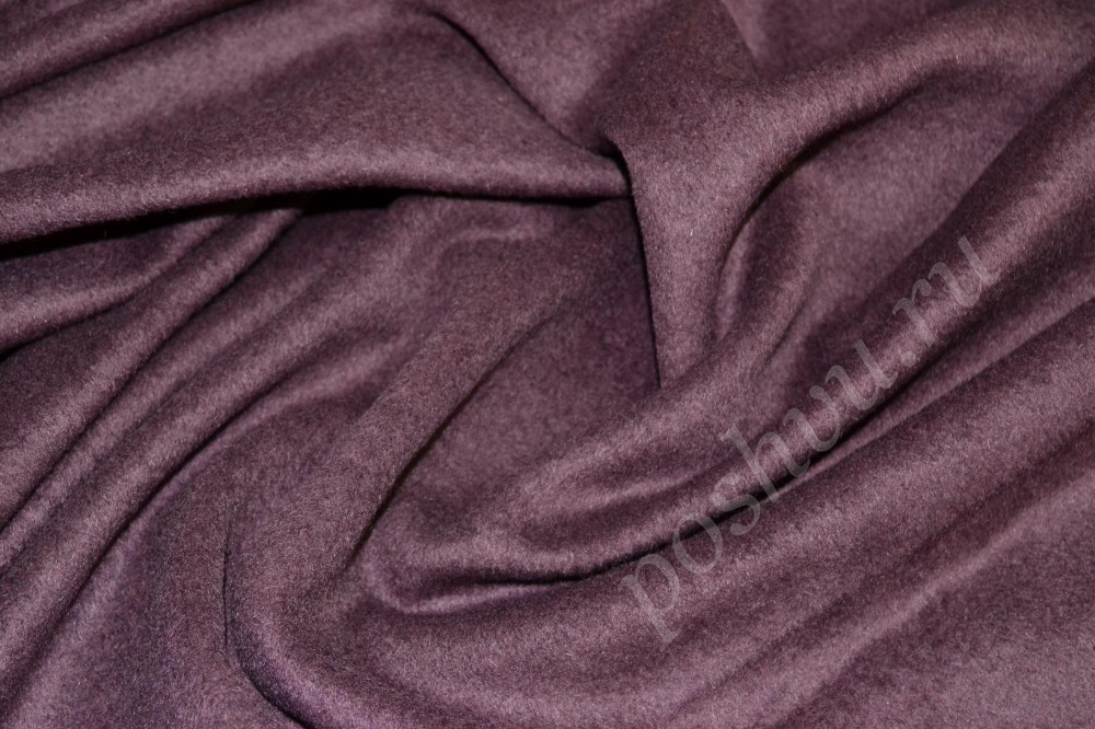 Пальтовая ткань пурпурно-сливового оттенка