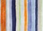 Портьерная ткань рогожка MONET оранжевые, синие, серые полосы разной ширины в стиле акварель