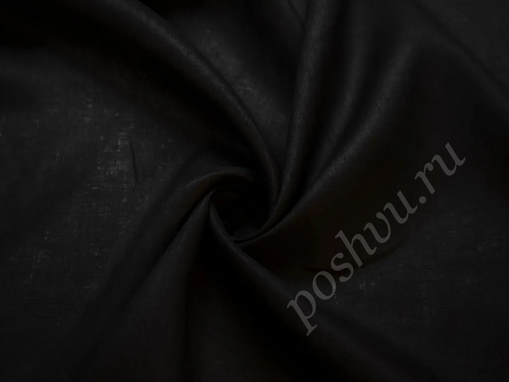 Лен рубашечно-плательный черного цвета (142г/м2)