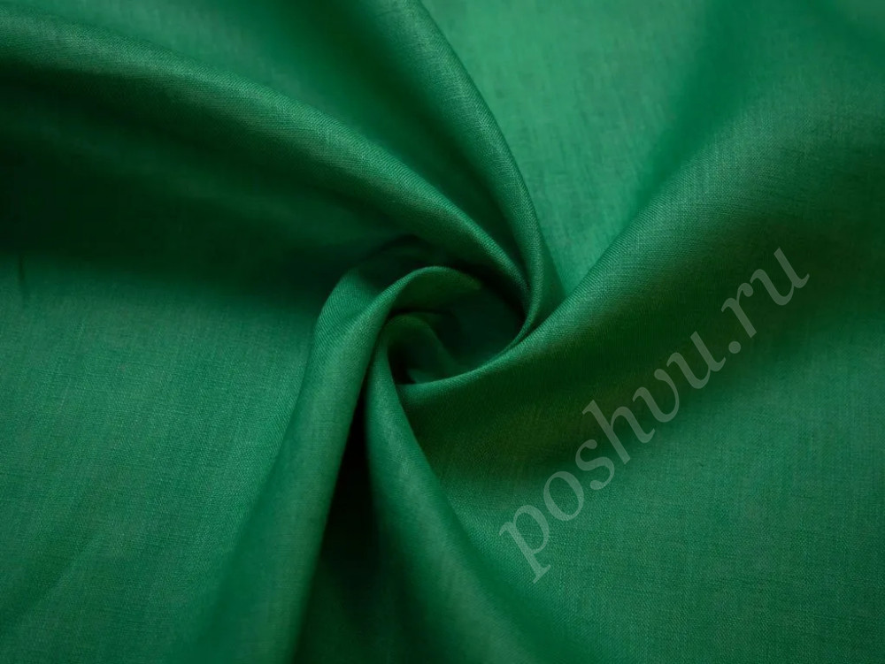 Лен рубашечно-плательный зеленого цвета (180г/м2)