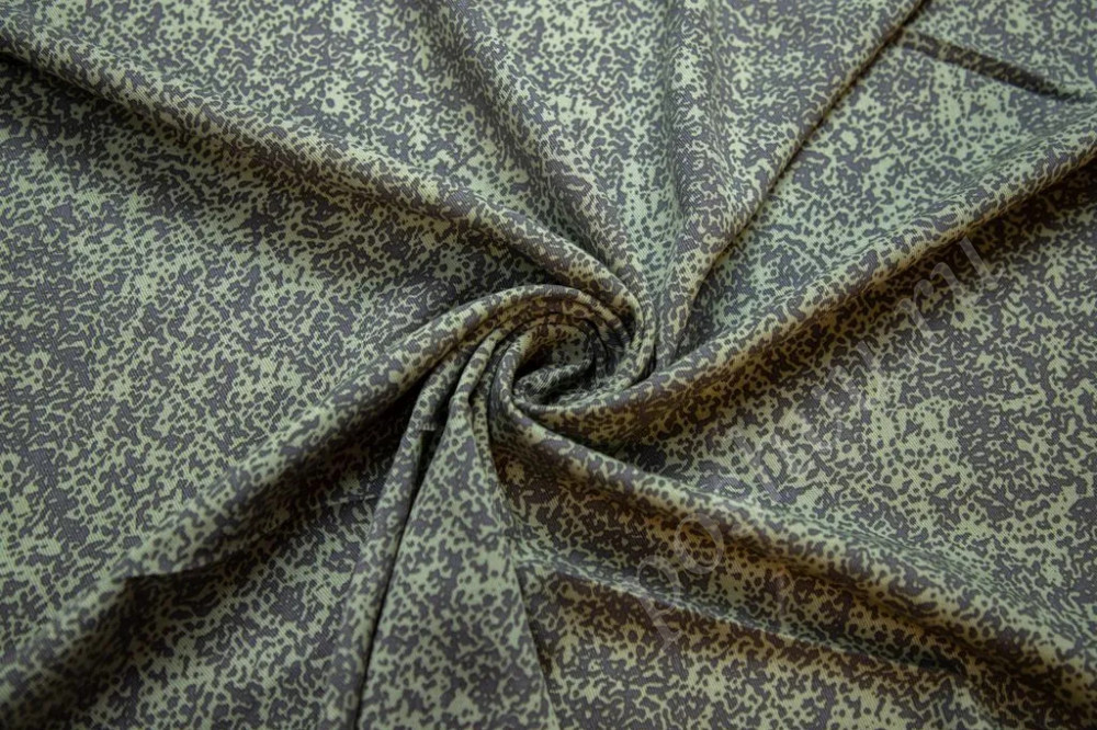 Плательная ткань оливкового цвета в крапинку (184г/м2)