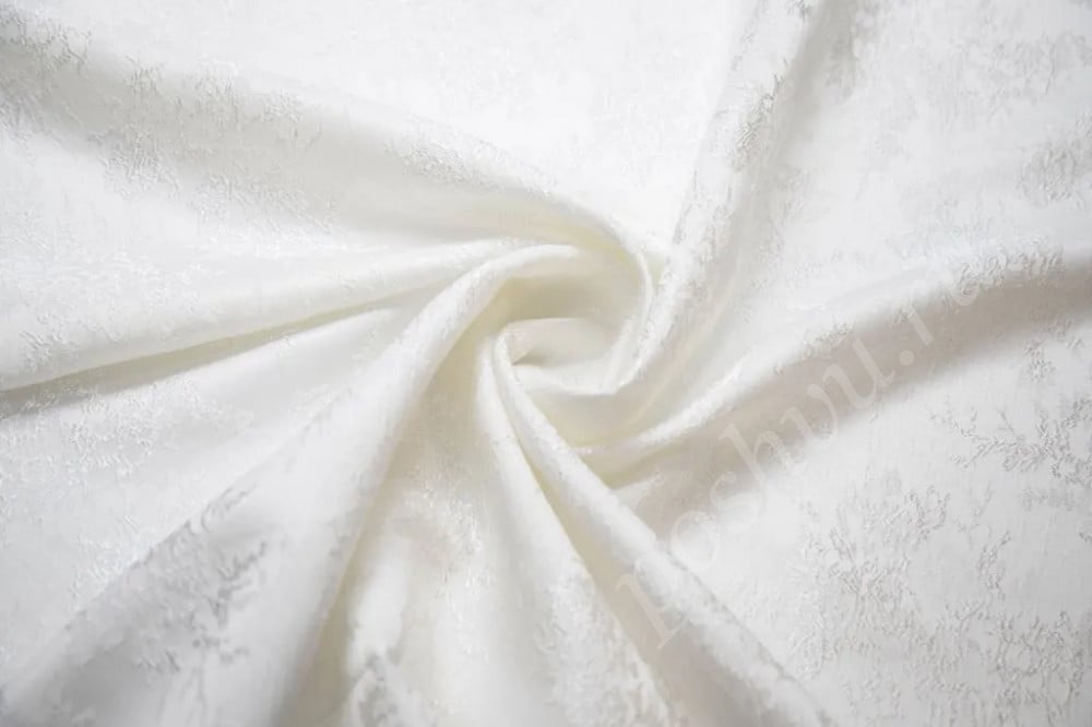 Жаккардовая ткань белого цвета с цветочным рисунком (210г/м2)