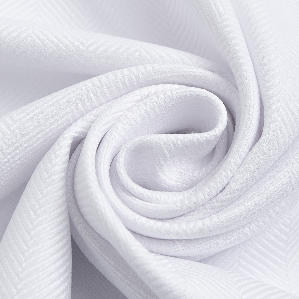 Портьерная ткань TOPOLINO белого цвета, выработка в елочку, выс.300см