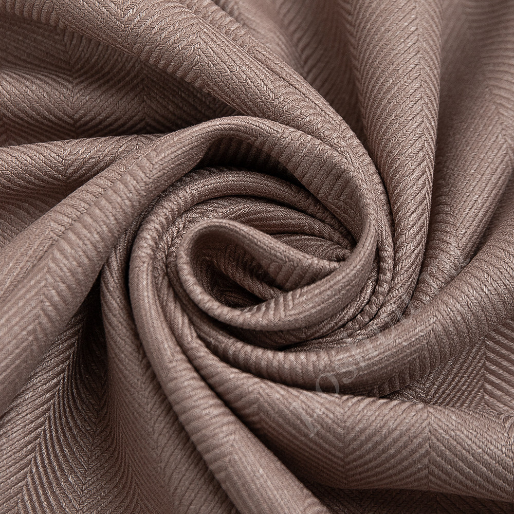 Портьерная ткань TOPOLINO розово-коричневого цвета, выработка в елочку, выс.300см