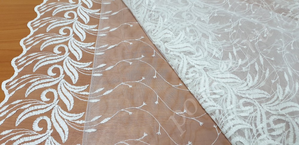 Ткань для тюля Key Brode с растительным орнаментом