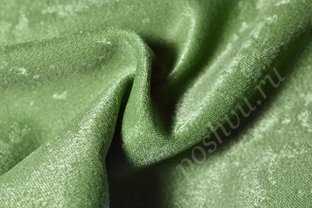 Ткань для штор софт зеленого оттенка