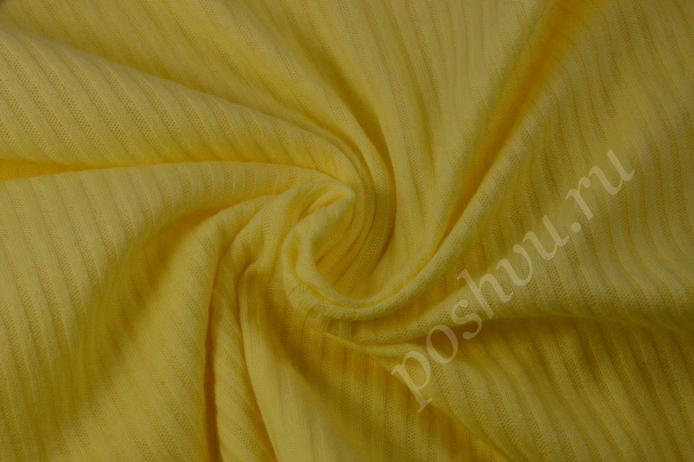 Однотонная жёлтая трикотажная ткань