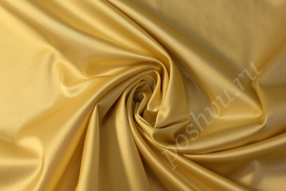 Ткань атлас костюмный нежно-желтого оттенка
