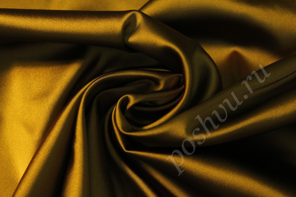 Ткань атрлас костюмный коричнево-желтого оттенка