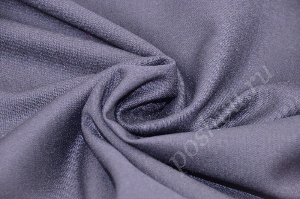 Шикарная шерстяная ткань без узоров чёрного цвета с серебристым отливом