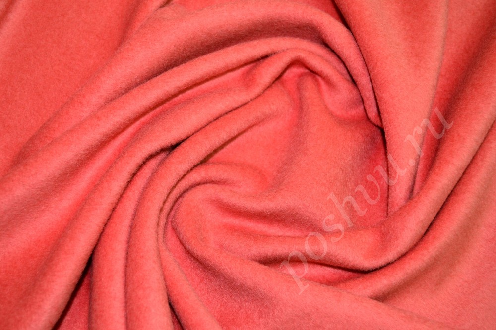 Ткань пальтовая лососевого оттенка
