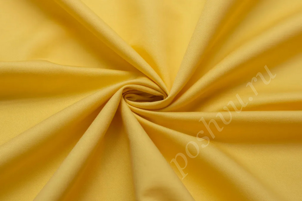 Костюмная ткань ярко-желтого цвета с текстурой диагональный рубчик