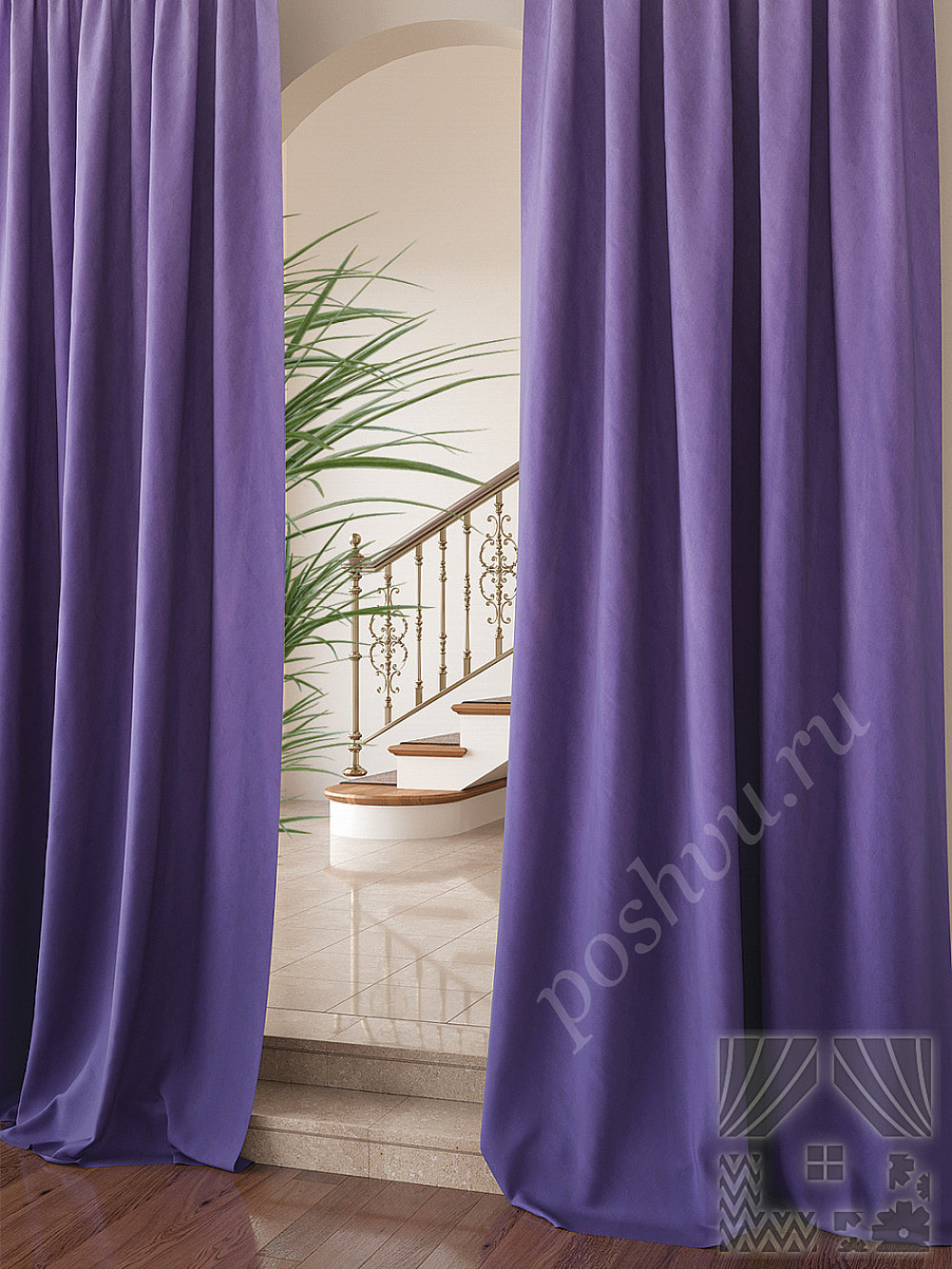 Комплект штор «Клеорис» фиолетовый 150х260см