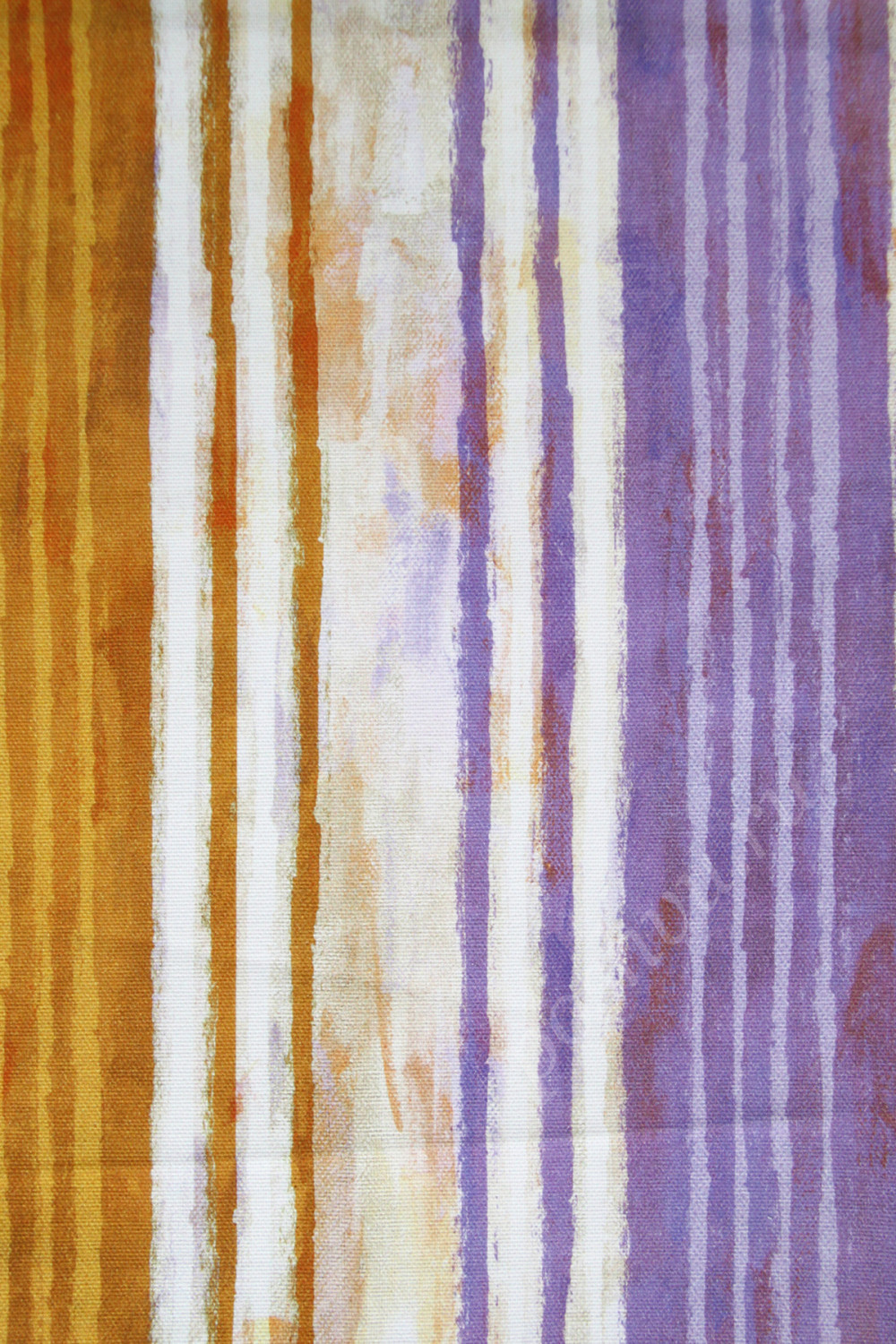 Портьерная ткань рогожка CACHEMIRE размытые полосы фиолетово-желтого цвета