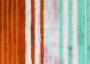 Портьерная ткань рогожка CACHEMIRE размытые полосы оранжево-бирюзового цвета