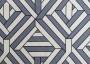Портьерная ткань рогожка NYX абстрактный геометрический узор в белом, сером, темно-синем цвете