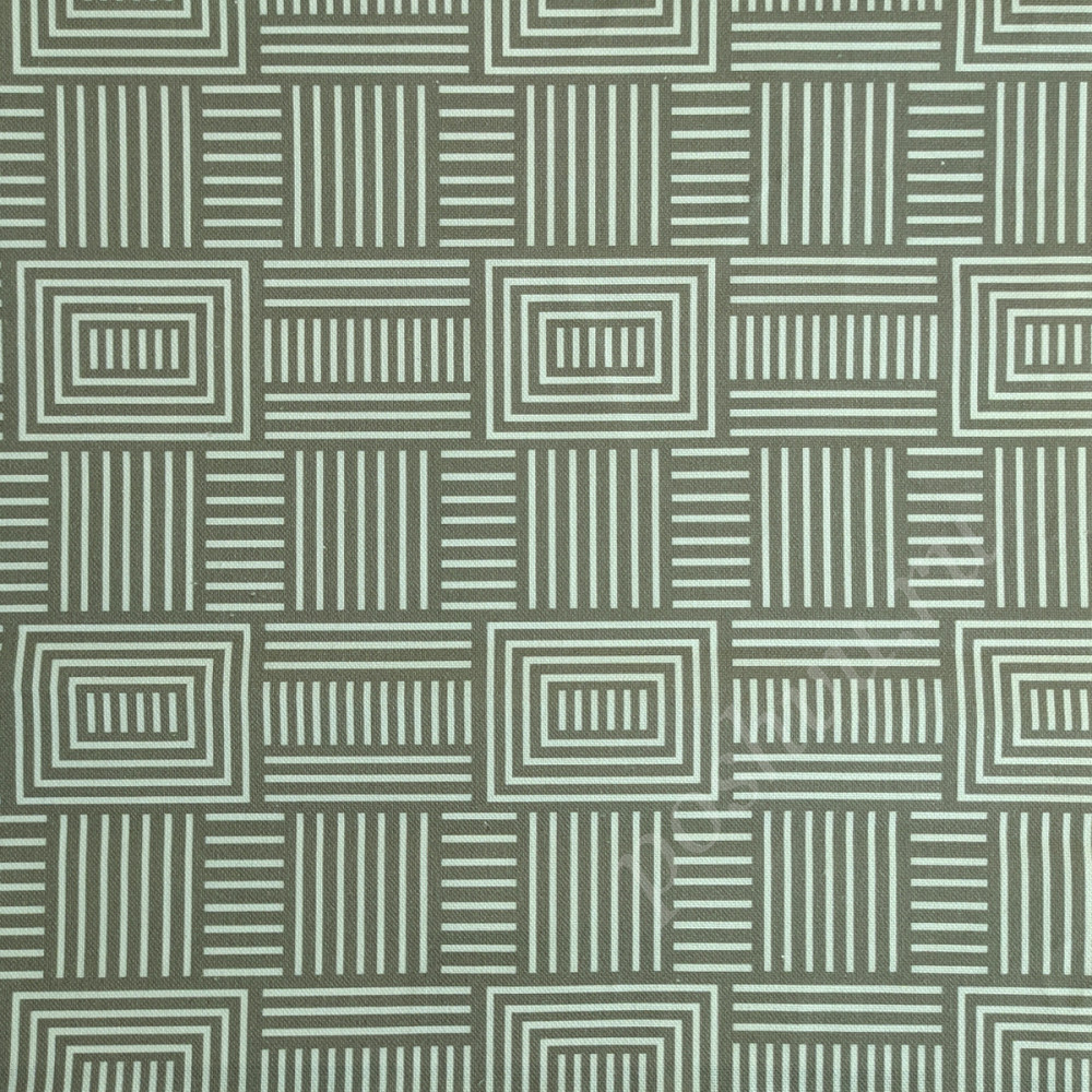 Портьерная ткань рогожка PANDORA абстрактный геометрический узор в бежево-белом цвете