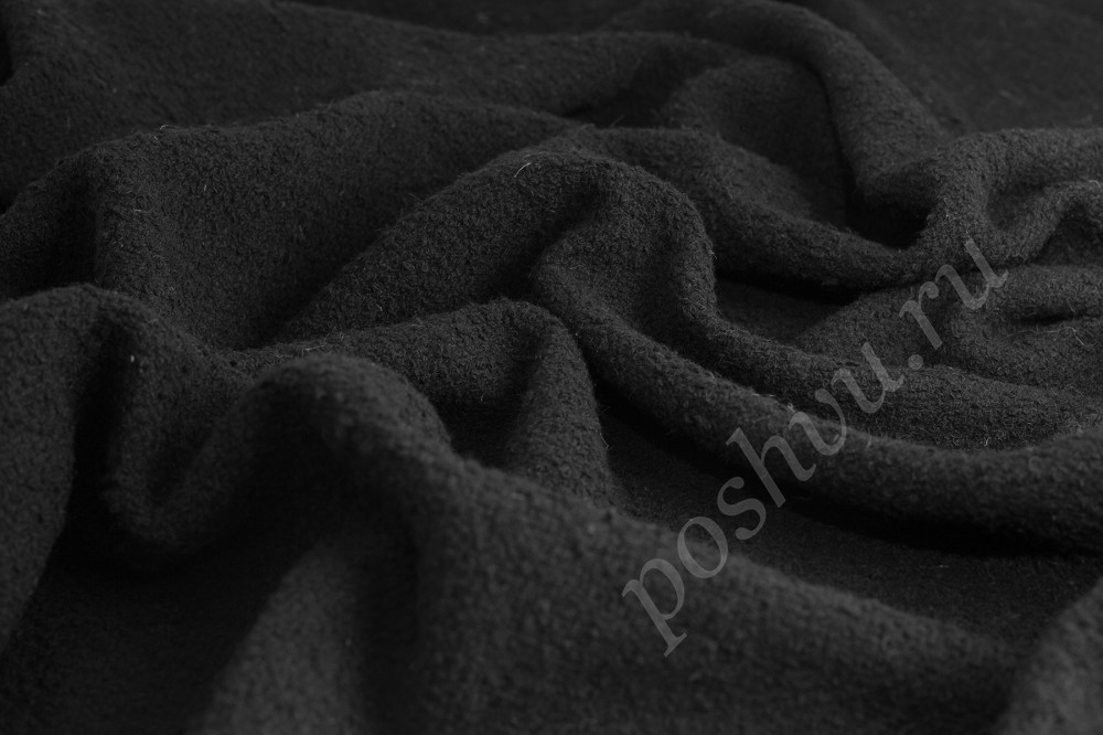 Пальтовая шерстяная ткань, цвет черный