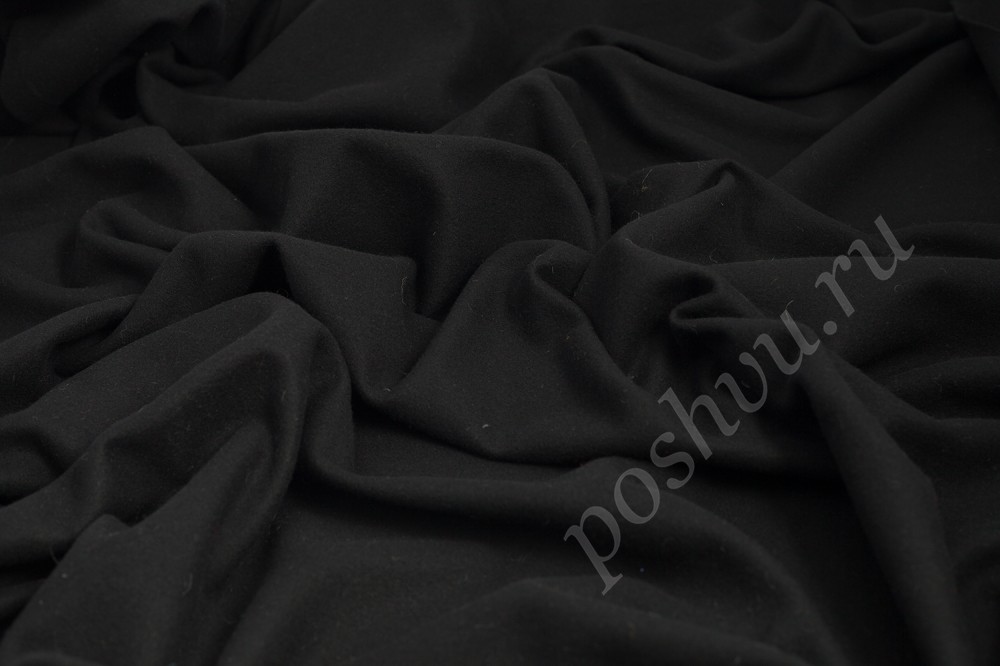 Пальтовая шерстяная ткань, цвет черный