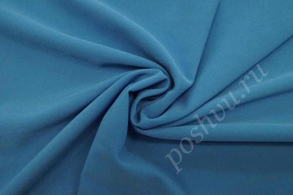 Ткань креповая вискоза насыщенного синего оттенка