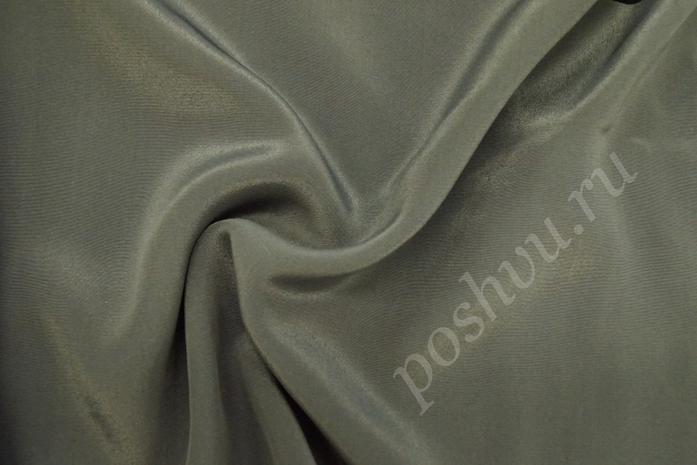 Ткань креп+крепон серого цвета с серебристым отливом
