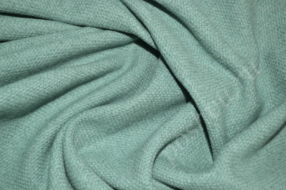 Пальтовая ткань мятного цвета в рельефный узор