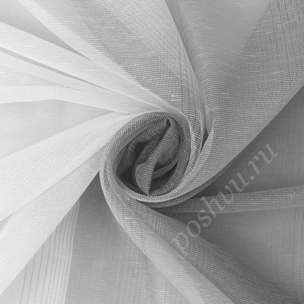 Тюль сетка под лен BLANCA молочно-серый градиент по низу полотна, выс.300см