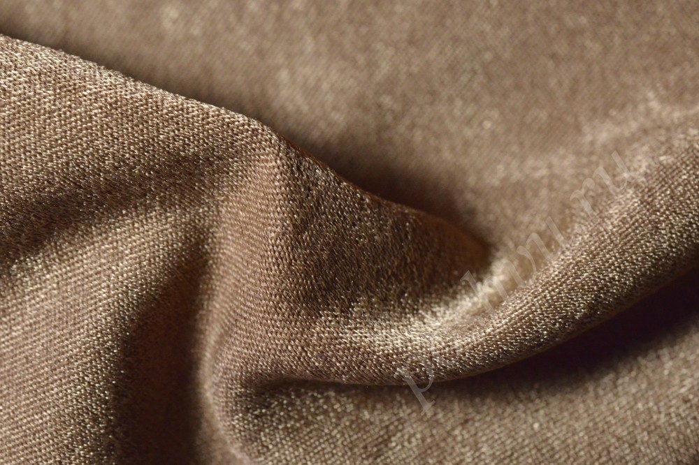 Ткань для штор сатин бежево-коричневого оттенка