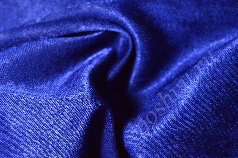 Ткань для штор софт темно-синего оттенка