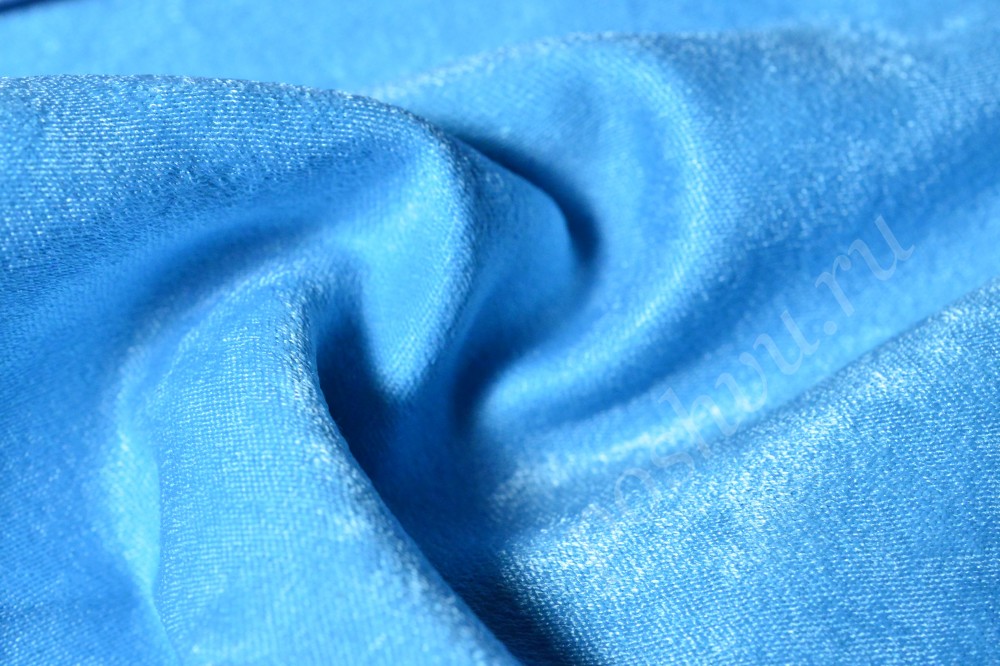 Ткань для штор софт ярко-голубого оттенка