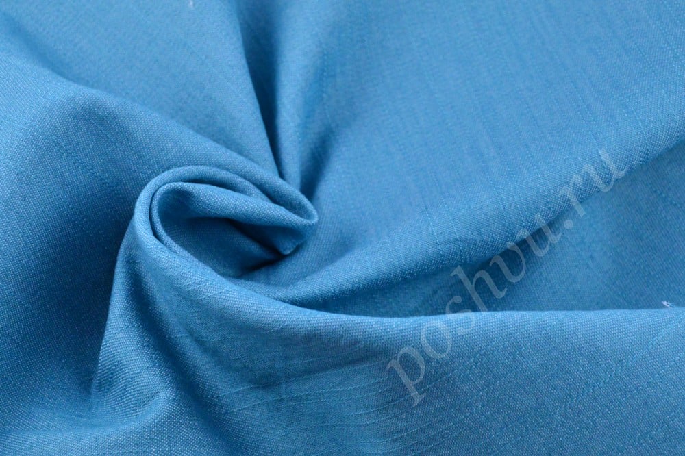 Оригинальная джинсовая ткань ярко голубого цвета