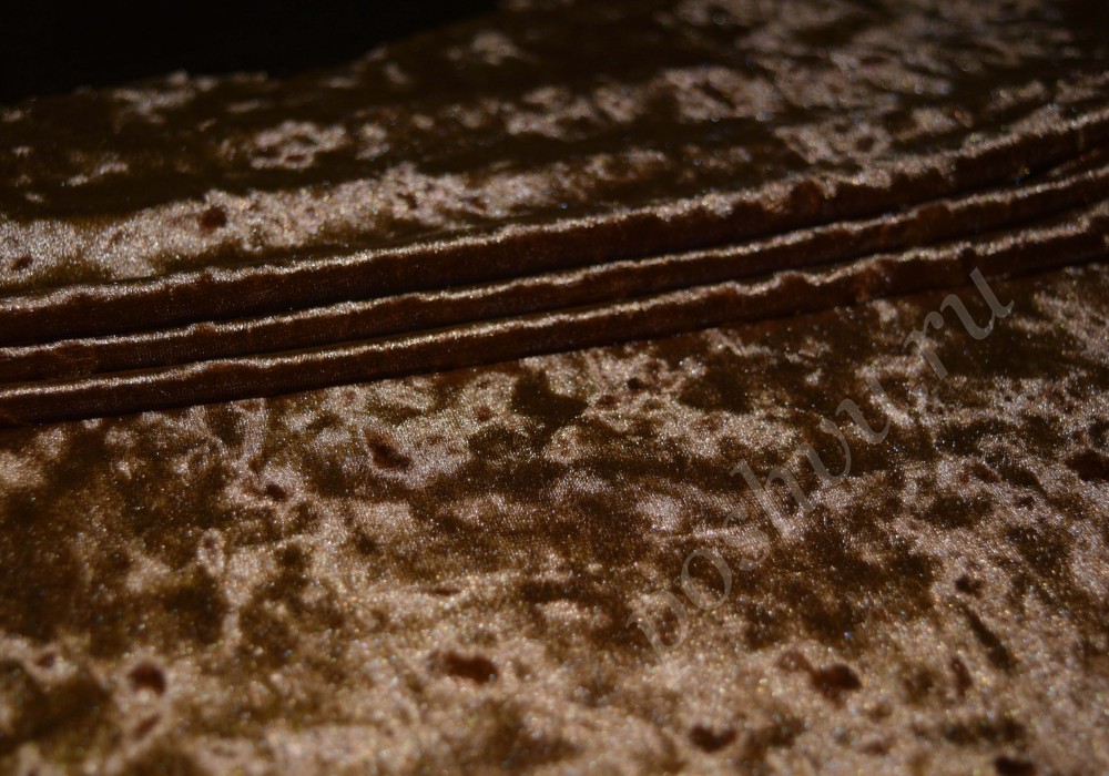 Мраморный бархат-стрейч коричневого оттенка
