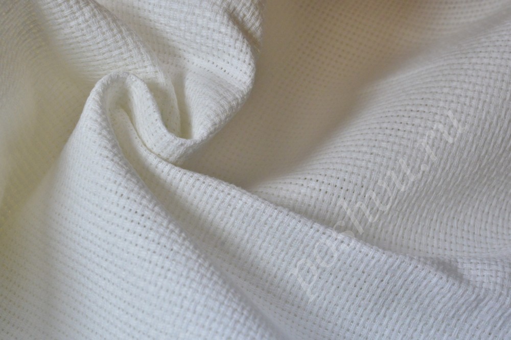 Скатертная ткань из натурального льна белоснежного цвета