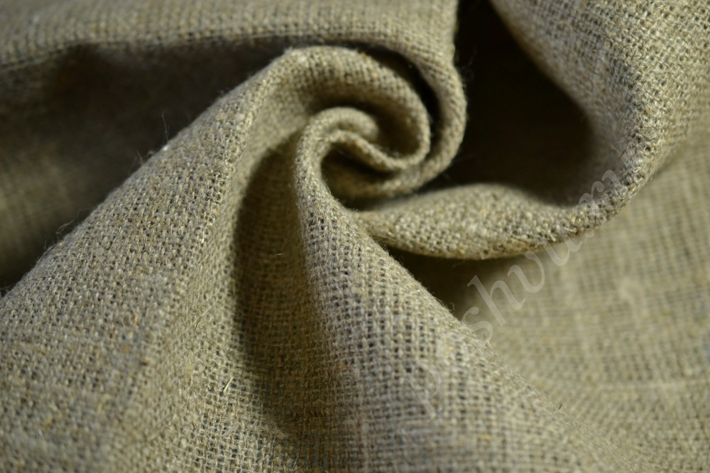 Ткань лен натуральный серо-бежевого оттенка