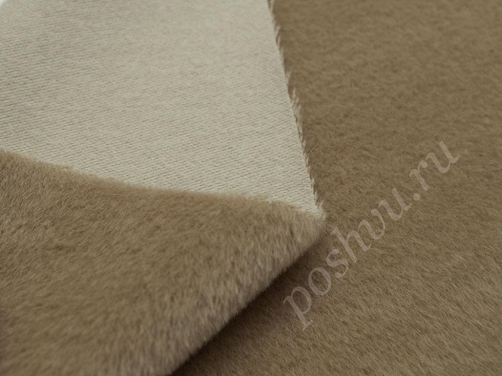 Пальтовая ткань из альпаки песочного цвета