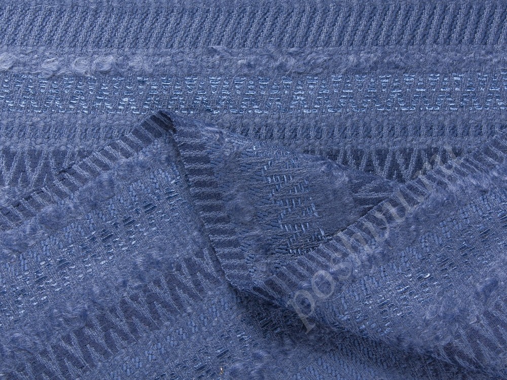 Шерстяная ткань тип "Шанель", цвет - синий