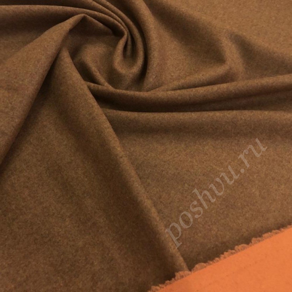 Двухсторонняя пальтовая ткань оранжевого цвета
