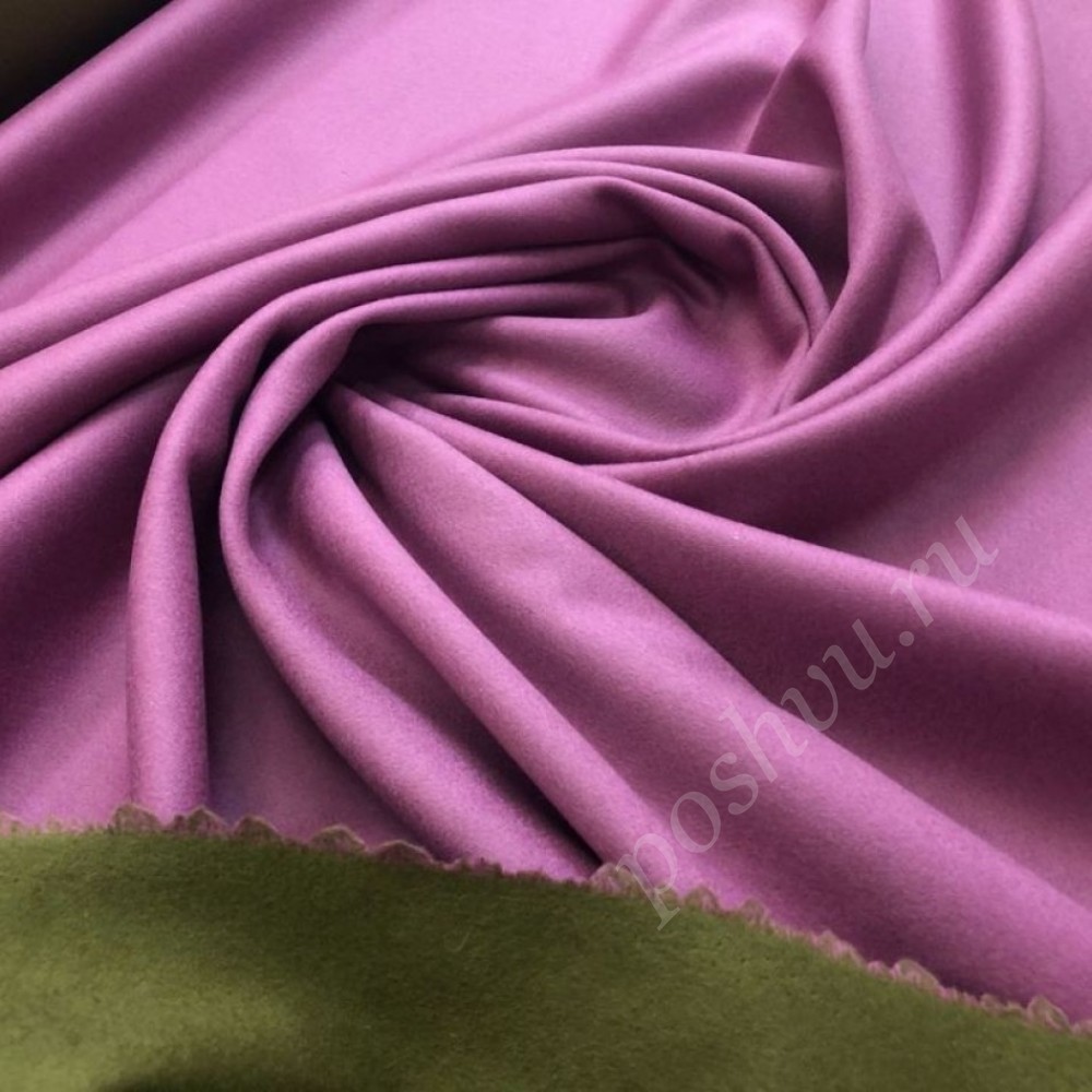 Двухсторонняя пальтовая ткань сливово-коричневого цвета