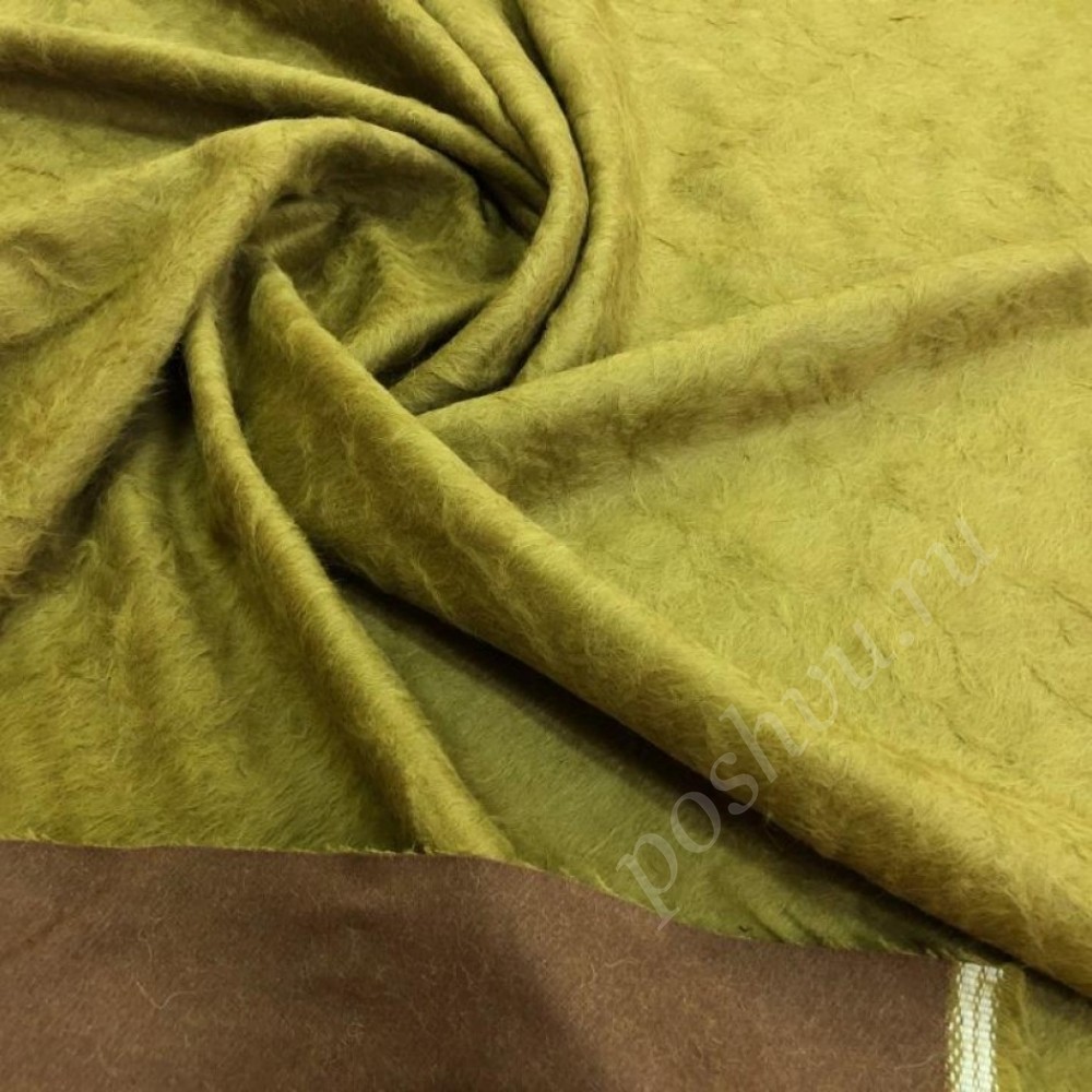 Двухсторонняя пальтовая ткань желто-коричневого цвета